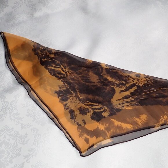 Vintage Leopard Print Square Scarf - Picture 2 of 5